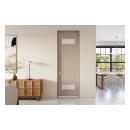 TMFG2012 in MDF with stopped-in white lami glass and flush-to-wall with jamb reveal