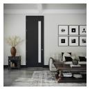 TMFG1010 in MDF with stopped-in white lami glass and projected jamb with inset door