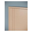 TMIR1014 in plain sawn white oak with Bleached finish and 1/4” kerf cut detail with projected jamb and door