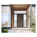 TMIR4000 Resilient™ wood entry door with 1/4" kerf cut reveal is surround by glass to maximize the view.
