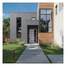 TMFG5010-ES102 modern entry system with clear glass. 
