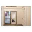 TS2020 in MDF with clear glass and one step sash (custom 5-panel door to right).