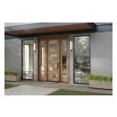 TM6100 entry system in rift sawn white oak with White Haze finish, Square Stick (SS) sticking and clear glass