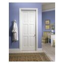 This bathroom features a TS6080 in MDF with custom sticking and raised (A) panel.