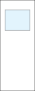 TMFG flush door with single rectangular glass panel near top