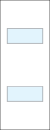TMFG flush door with two stacked rectangular glass panels spaced widely apart