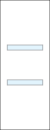 TMFG flush door with two narrow strips of glass stacked near center of door