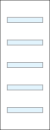 TMFG5010 flush door with five narrow glass panels spaced vertically