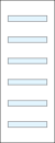 TMFG6010 flush door with six narrow glass panels spaced vertically