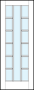 Front entry modern french doors with glass center vertical divider with two side glass panels and true divided lites