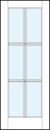 glass center modern interior french doors with center-cross true divided 6 lites