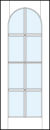 custom interior glass french doors with eight true divided lites and half circle top