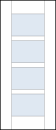 contemporary modern doors front entry with four wide glass rails, three separator rails and wide stiles