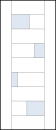 modern contemporary interior door with nine center rails with two partial glass panels and wide stiles