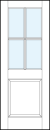 interior glass panel doors with medium raised bottom panel and center cross true divided lites 