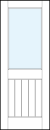 interior glass panel doors with glasstop panel and small raised bottom panel with vertical slats