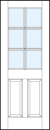 mdf 2 panel door with window 