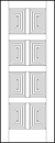 custom art deco interior doors with eight forced perspective tambour panels in two columns