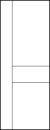 horizontal panel door front entry with single parallel cut on left side and two horizontal cuts near bottom third