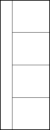 horizontal panel door interior with three parallel kerf cuts dividing door into thirds and one left vertical cut