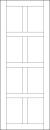 contemporary customizable narrow interior door with eight glass panels in two columns