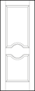 stile and rail interior door with top sunken rectangle and bottom sunken square with circle in dividing rail