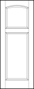 stile and rail front entry door with top square with arch and large bottom rectangle sunken panels