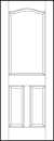 stile and rail front entry door with two sunken rectangle and large top sunken panels with slight arch top