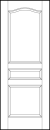 stile and rail front entry door with sunken bottom square, horizontal center and top rectangle with slight top arch