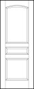 stile and rail interior door with square bottom, horizontal center, and top arched rectangle sunken panels