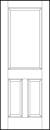 stile and rail front entry door with large sunken panels rectangle on top and two vertical rectangles on bottom