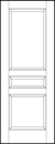 stile and rail interior door with square bottom, horizontal rectangle center, and rectangle top sunken panels