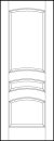 stile and rail interior door with square bottom, middle small rectangle, and large top curved arch panels