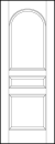 stile and rail interior door with sunken bottom square, horizontal center rectangle, and top radius top rectangle