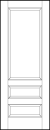 interior flat panel door with parallel bottom horizontal rectangles and top large rectangle sunken panels