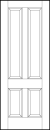 stile and rail interior wood doors with four sunken panels, two bottom short and tall top panels