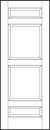 contemporary 4 panel interior door with small square top panel
