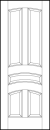 stile and rail interior wood doors with five curved arch sunken panels