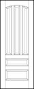 stile and rail front entry wood doors with three top slightly curved panels with small and medium bottom panels
