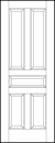 5 panel mdf interior door with one horizontal panel