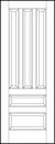 stile and rail interior wood doors with three tall vertical panels and two bottom horizontal sunken panels