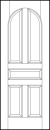 radius top stile and rail interior wood doors with four vertical and center horizontal sunken panels