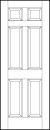 stile and rail interior wood doors with two square top and four bottom rectangle sunken panels