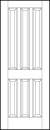 stile and rail interior wood doors with six long vertical parallel sunken panels 