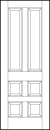 custom panel interior doors with four square bottom sunken panels and two top vertical sunken panels