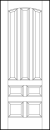 custom panel front entry doors with three tall sunken panels with slight arch and four bottom squares