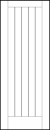 tongue and groove interior door with top and bottom panels with v-groove lines between and two outer v-groove lines