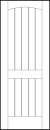 tongue and groove interior door with six center v-groove vertical lines with arch top and center and bottom