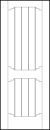 tongue and groove interior door with six center v-groove vertical lines with squared arches