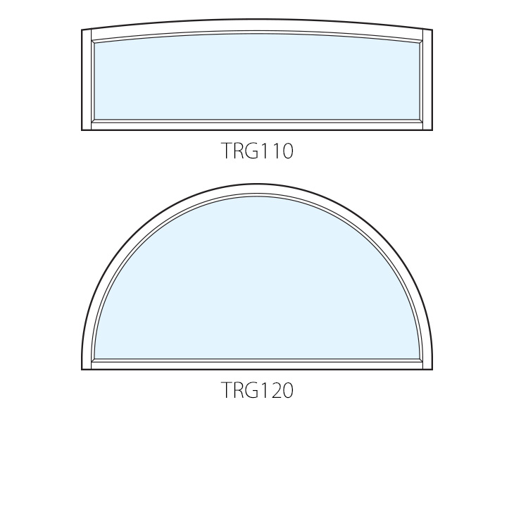 Arch- and radius-top transoms are available with in-sash or direct-set glass